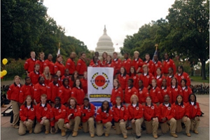 Fifty-five members of the City Year Youth Service Corps for 2006-2007 gather on the grounds of the U.S. Capitol (City Year Washington)